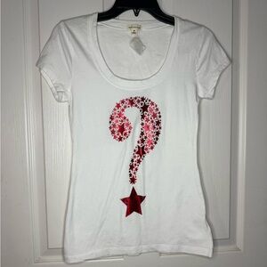 Zenana Outfitters White Tee with Red Floral Graphic